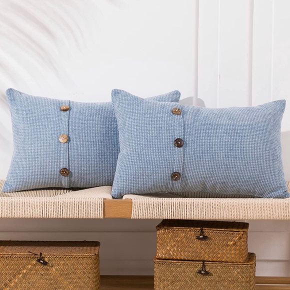 Lumbar Pillow Cover Farmhouse Decor Pillows Luxury HomeBlue